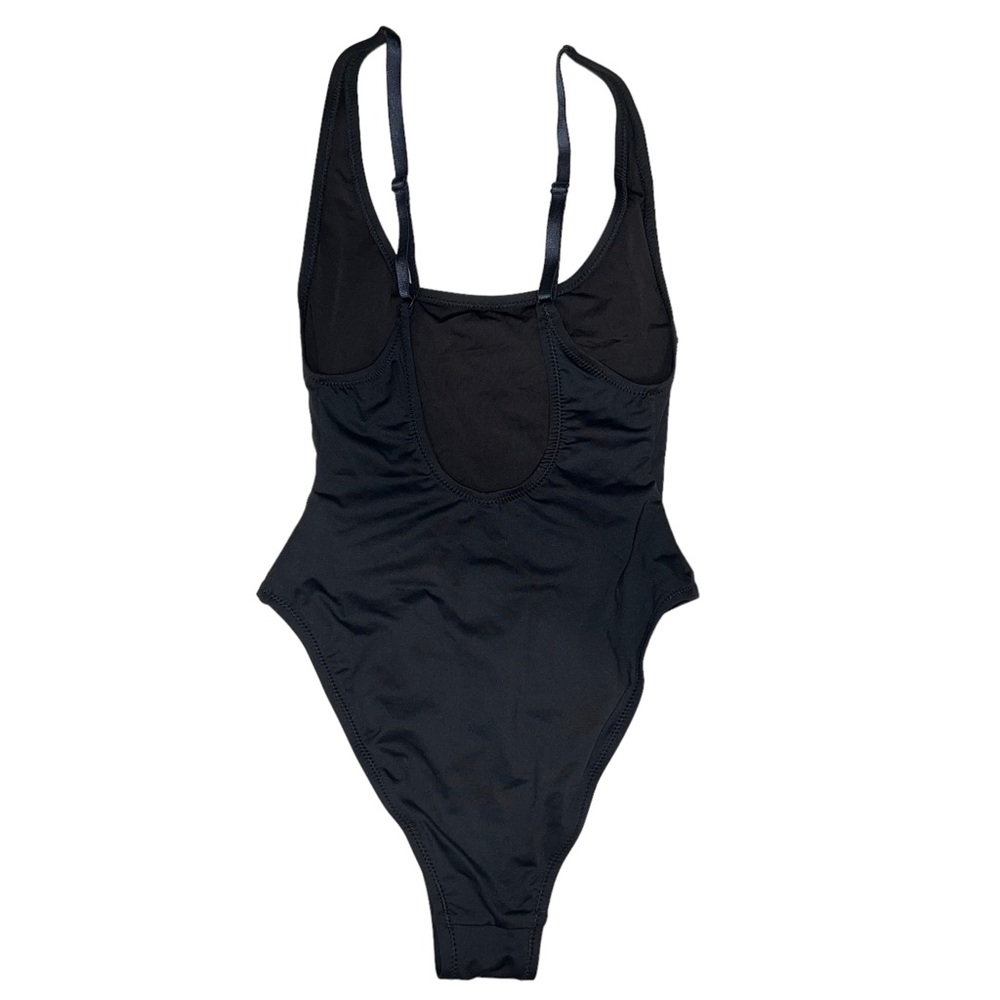 Skims Signature Swim Scoop Neck One Piece Swimsuit Onyx Black Size Medium - Picture 5 of 10